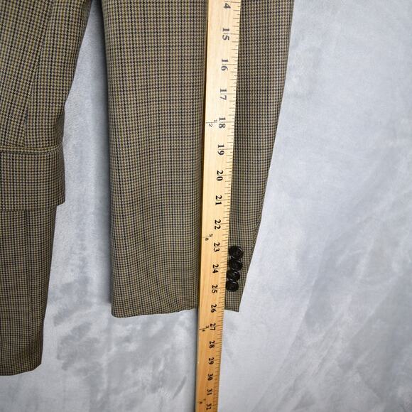 Joseph Abboud Blazer Men's 44L Brown Houndstooth 100% Wool Sport Coat Jacket - Picture 7 of 11